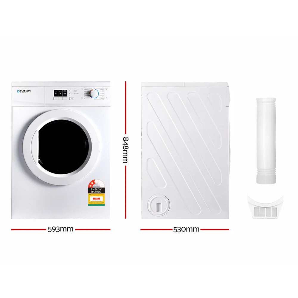 Devanti Vented Tumble Dryer 7kg - White