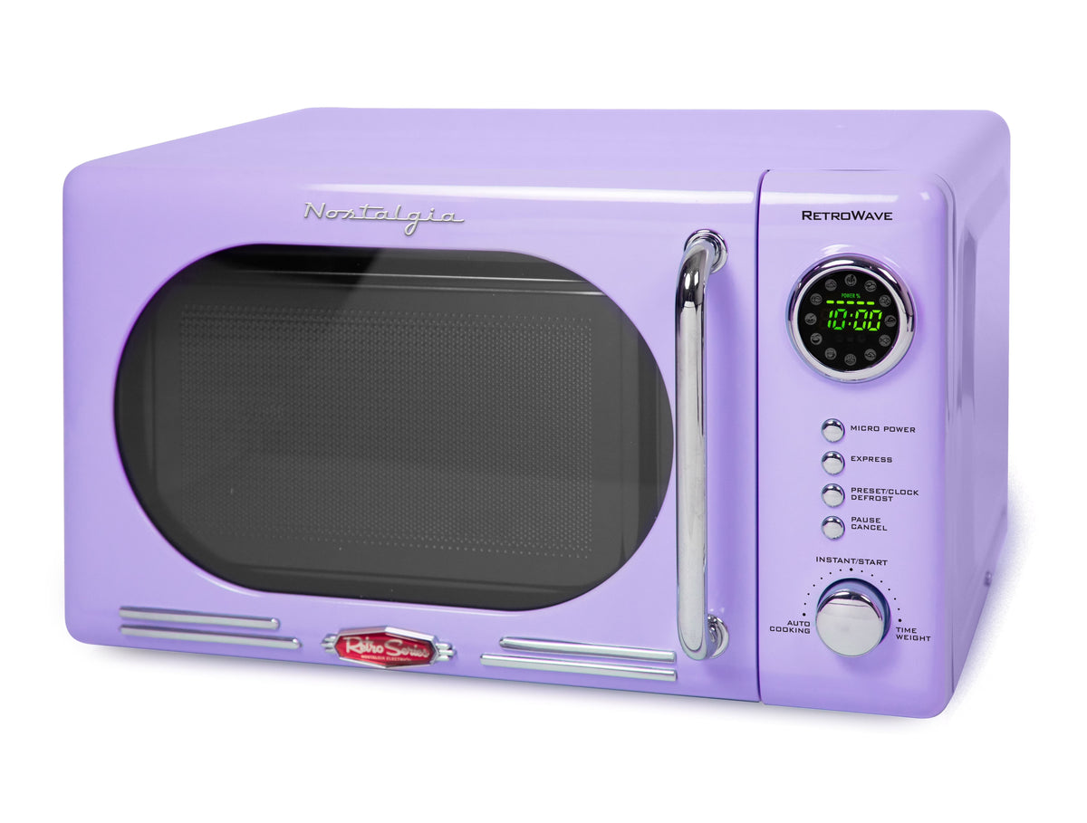 Nostalgia Retro Compact Countertop Microwave Oven 0.7 Cu. Ft. 700-Watts Orange