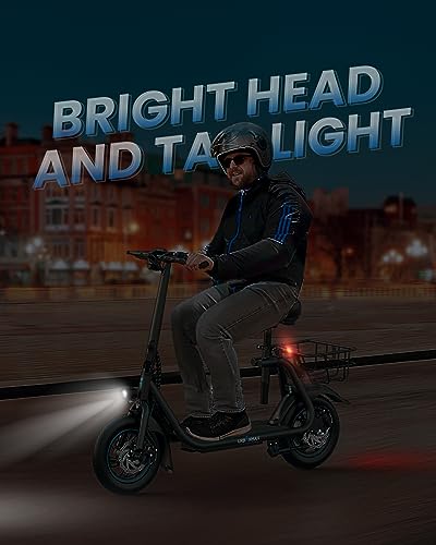 URBANMAX Electric Scooter With Seat, 450W, 22 Miles, Black - C1