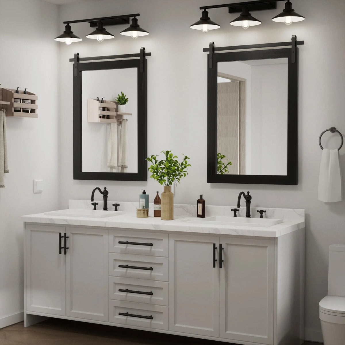 Rectangular Wall Mirror With Wood Frame, 18 x 26 in, 22 x 30 in, 24 x 36 in, or 40 x 26 in - Multiple Sizes