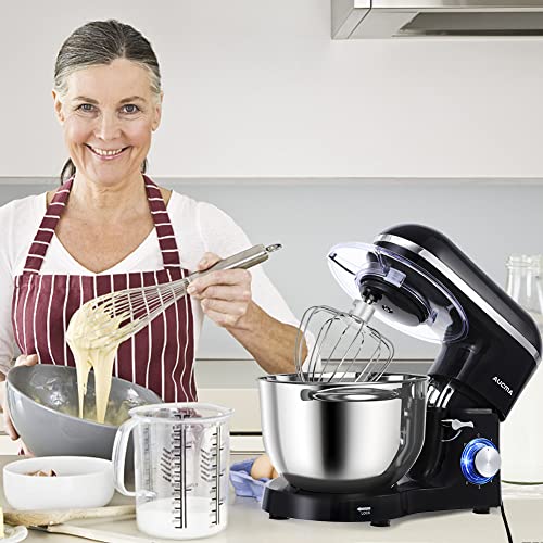 Aucma Stand Mixer 6.5-QT 660W 6-Speed Tilt-Head Food Mixer - Red