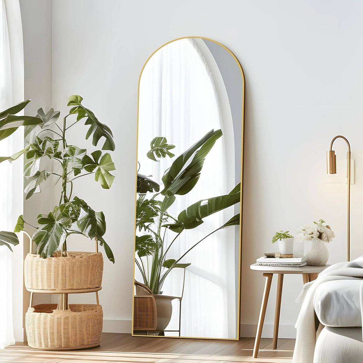 Arched Full-Length Floor Mirror - Standing And Wall-Mounted