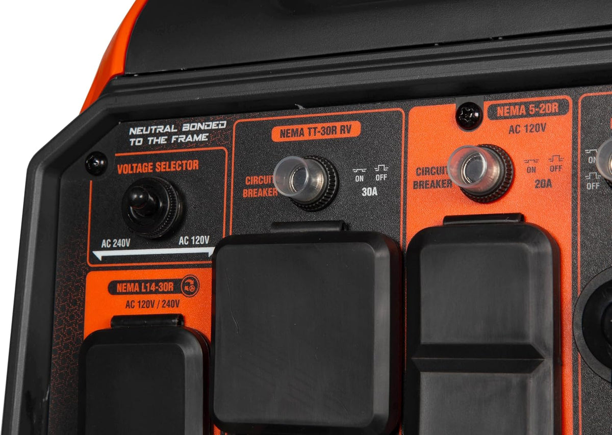 WEN Dual Fuel Inverter Generator 6800W Peak Power, RV-Ready, CO Watchdog
