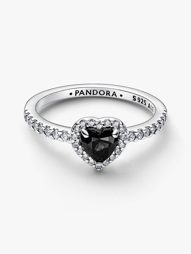 Elevated Black Heart Ring