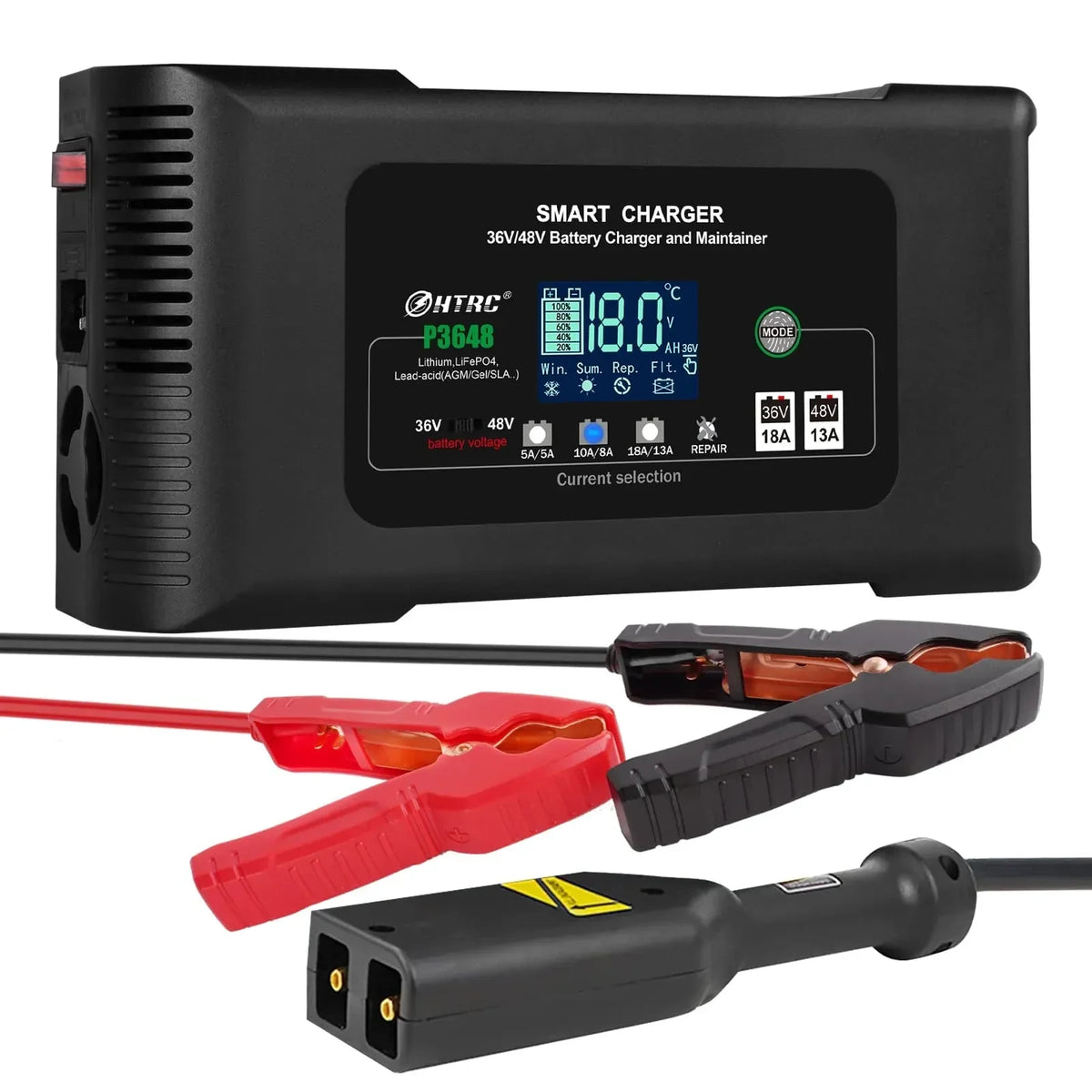 36V 18-Amp And 48V 13-Amp Smart Golf Cart Battery Charger