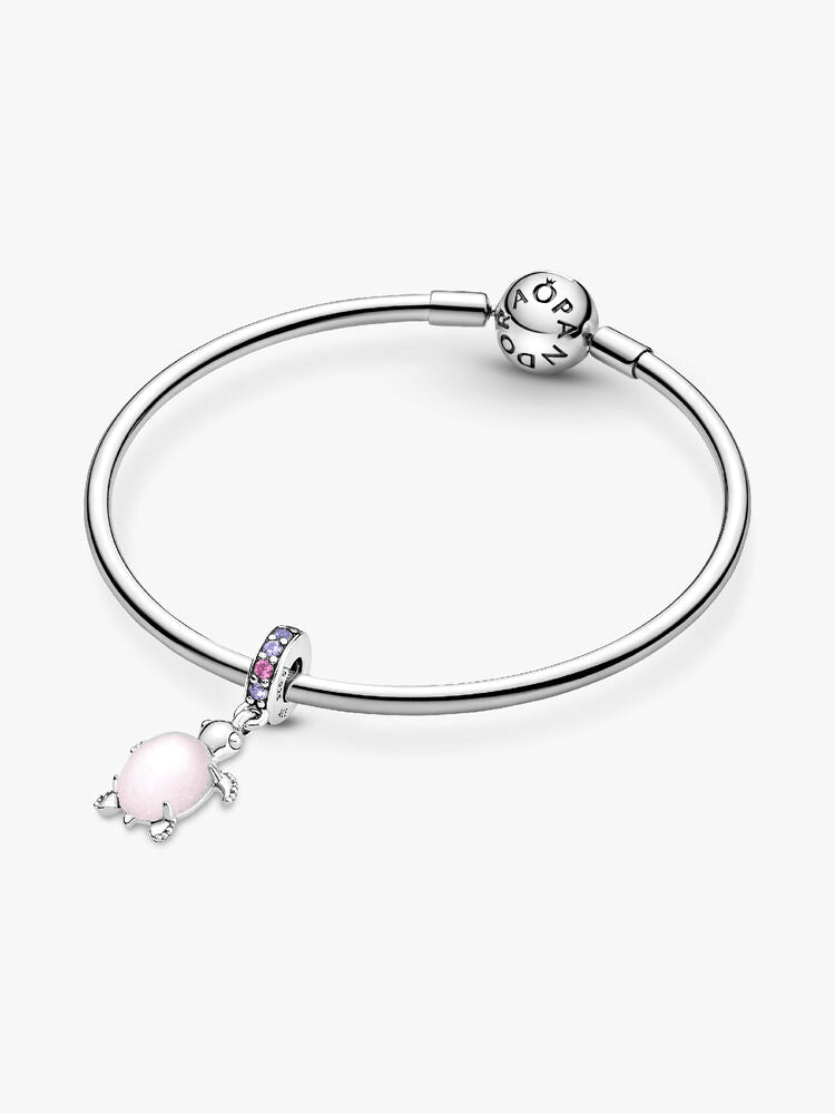 Murano Glass Pink Sea Turtle Dangle Charm