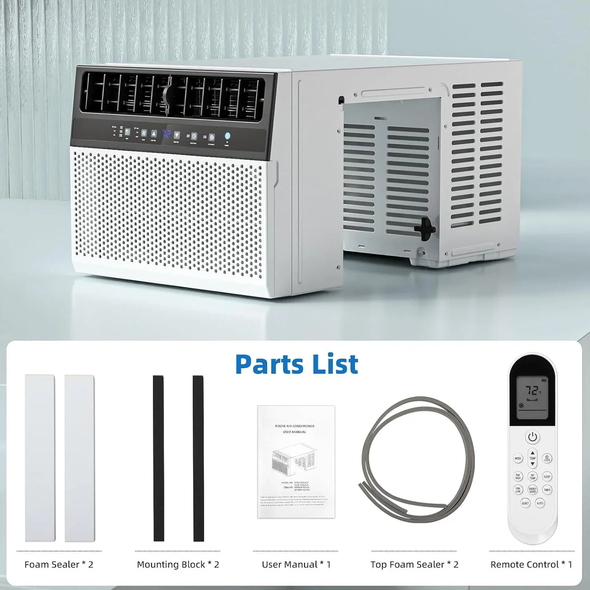 Antarctic Star U-Shaped Window Air Conditioner, 12,000 BTU, 115 Volts