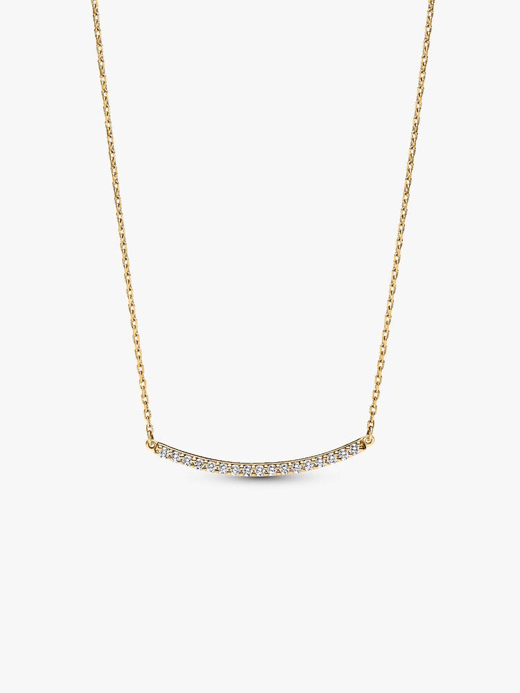 Pandora Era 14k Gold Lab-grown Diamond Pavé Bar Necklace