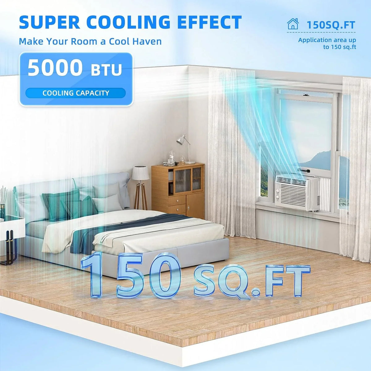 Antarctic Star U-Shaped Window Air Conditioner, 12,000 BTU, 115 Volts