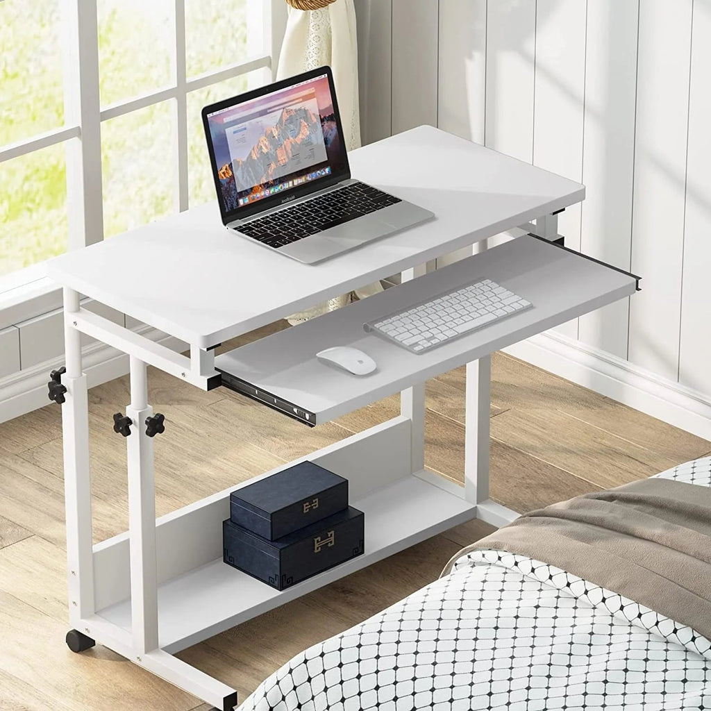 Height-Adjustable Portable Laptop Desk With Keyboard Tray, 43.3in H x 31.5in L x 17in D