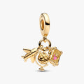 Airplane, Globe & Suitcase Triple Dangle Charm