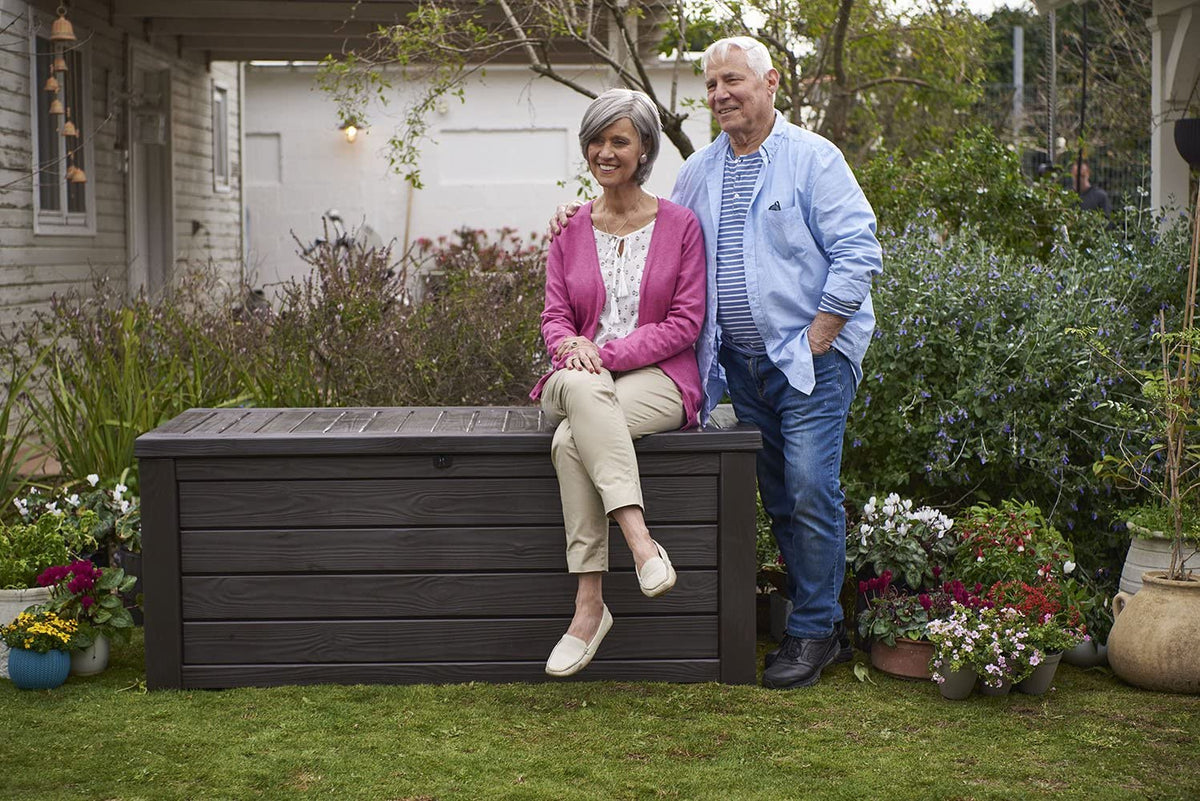 Keter Westwood 150 Gallon Resin Deck Box, Brown - 231666