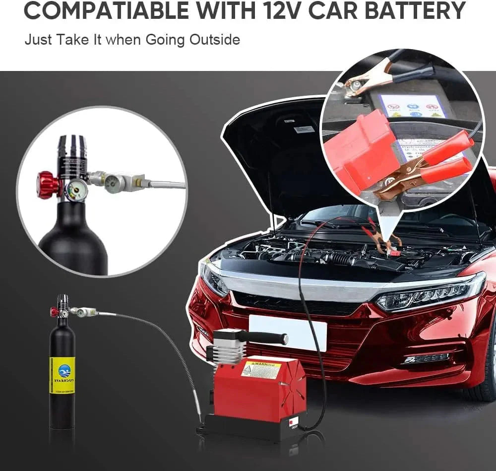 GX pump CS2 Portable PCP Air Compressor, 4500 PSI/30 MPa, 12V DC/110V AC - GX-E-CS2