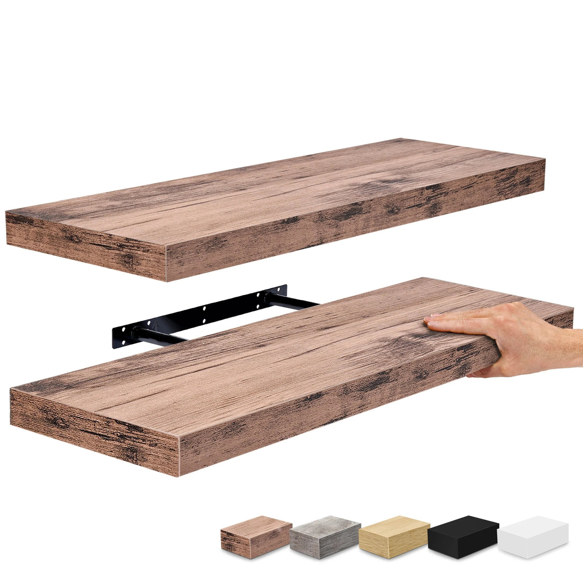24 Inch Extra Long Floating Wall Shelf Set, 2 Count