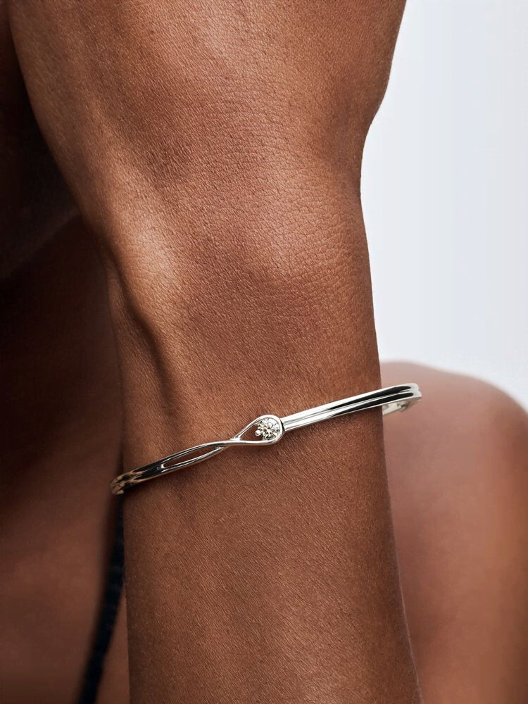 Pandora Infinite 14k White Gold Lab-grown Diamond Bangle