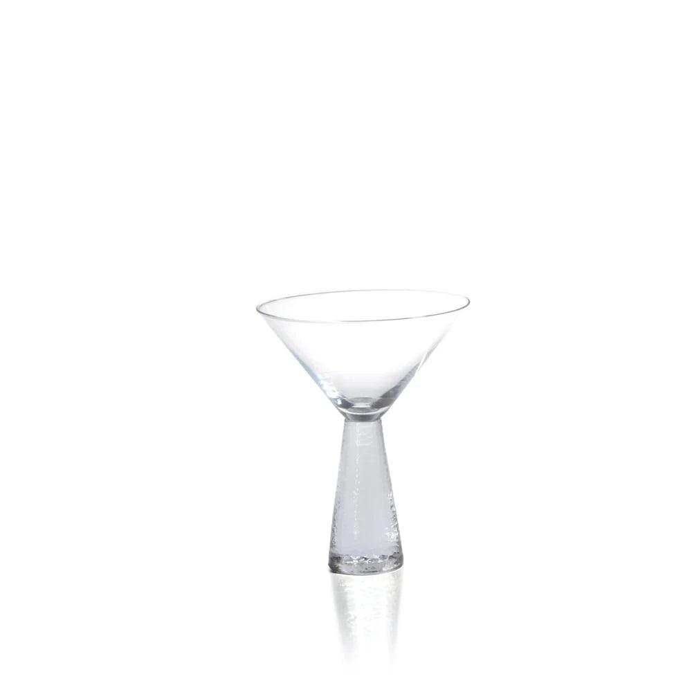 Martini Glasses 10 Ounce, 6.25 Inch Tall, Set Of 4 - Hammered Stem