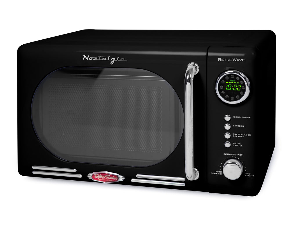 Nostalgia Retro Compact Countertop Microwave Oven 0.7 Cu. Ft. 700-Watts Orange
