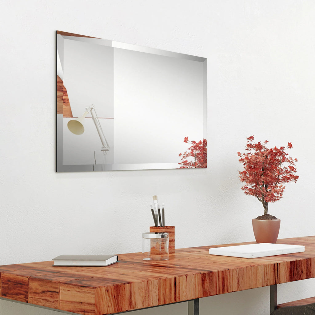 Frameless Beveled Prism Wall Mirror - Clear
