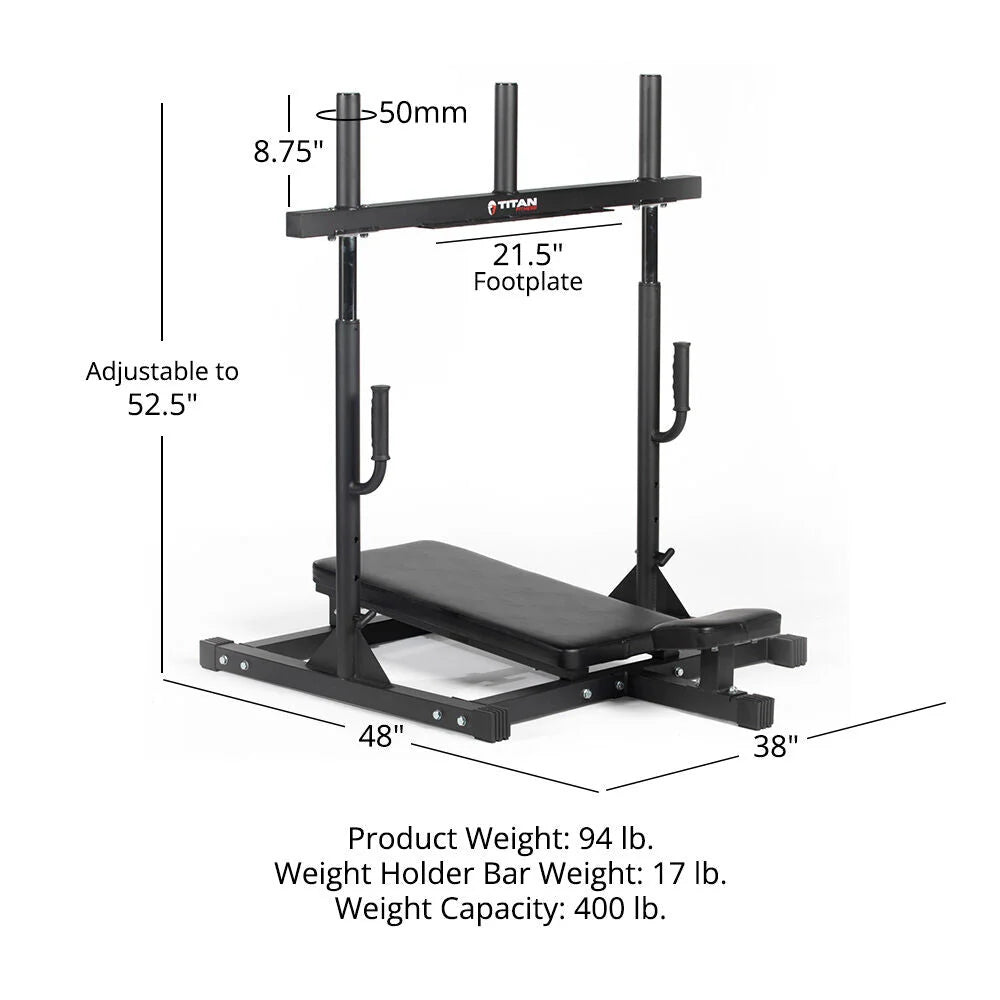Titan Fitness Vertical Leg Press Machine, 400 LB Capacity, Diamond Footplate, Olympic Plate Compatible