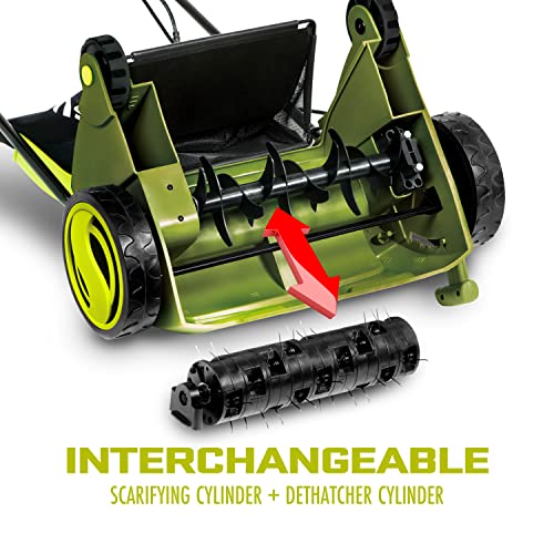 12-Amp 13-Inch Electric Dethatcher And Scarifier With Removable 8-Gallon Collection Bag