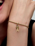 Paris Eiffel Tower Lab-Grown Diamond Engravable Double Dangle Charm