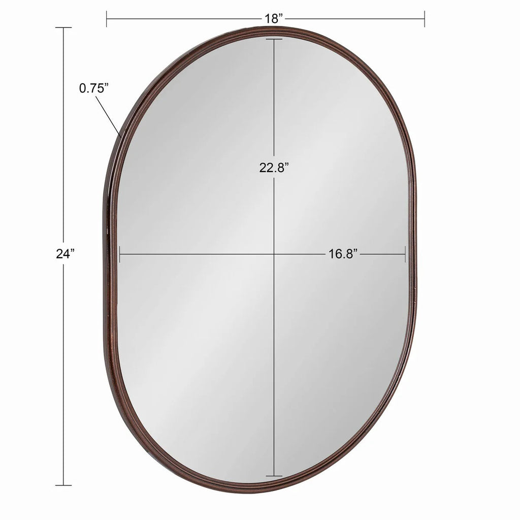 Capsule Framed Wall Mirror, 16x48, 18x24, 22x34, 24x36, Black, Bronze, Gold, Gray, Silver, Antique-Bronze