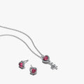 Elevated Heart Key Necklace & Earrings Set