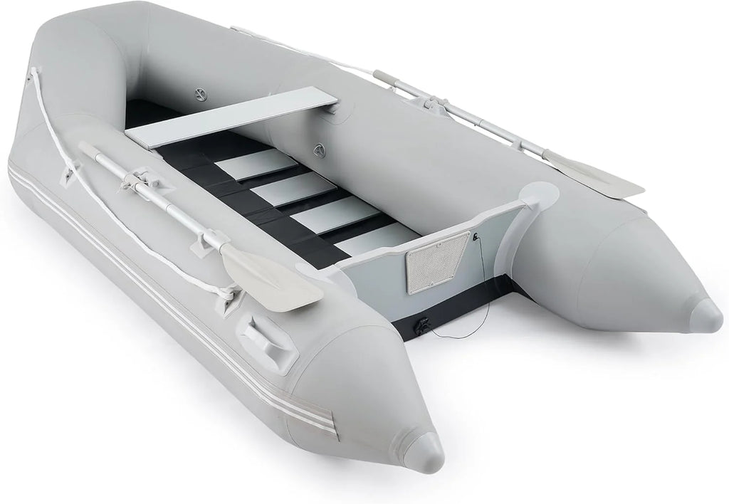10ft Inflatable Dinghy Boat, 4-Person, 990lb Capacity, Aluminum Oars And Floor