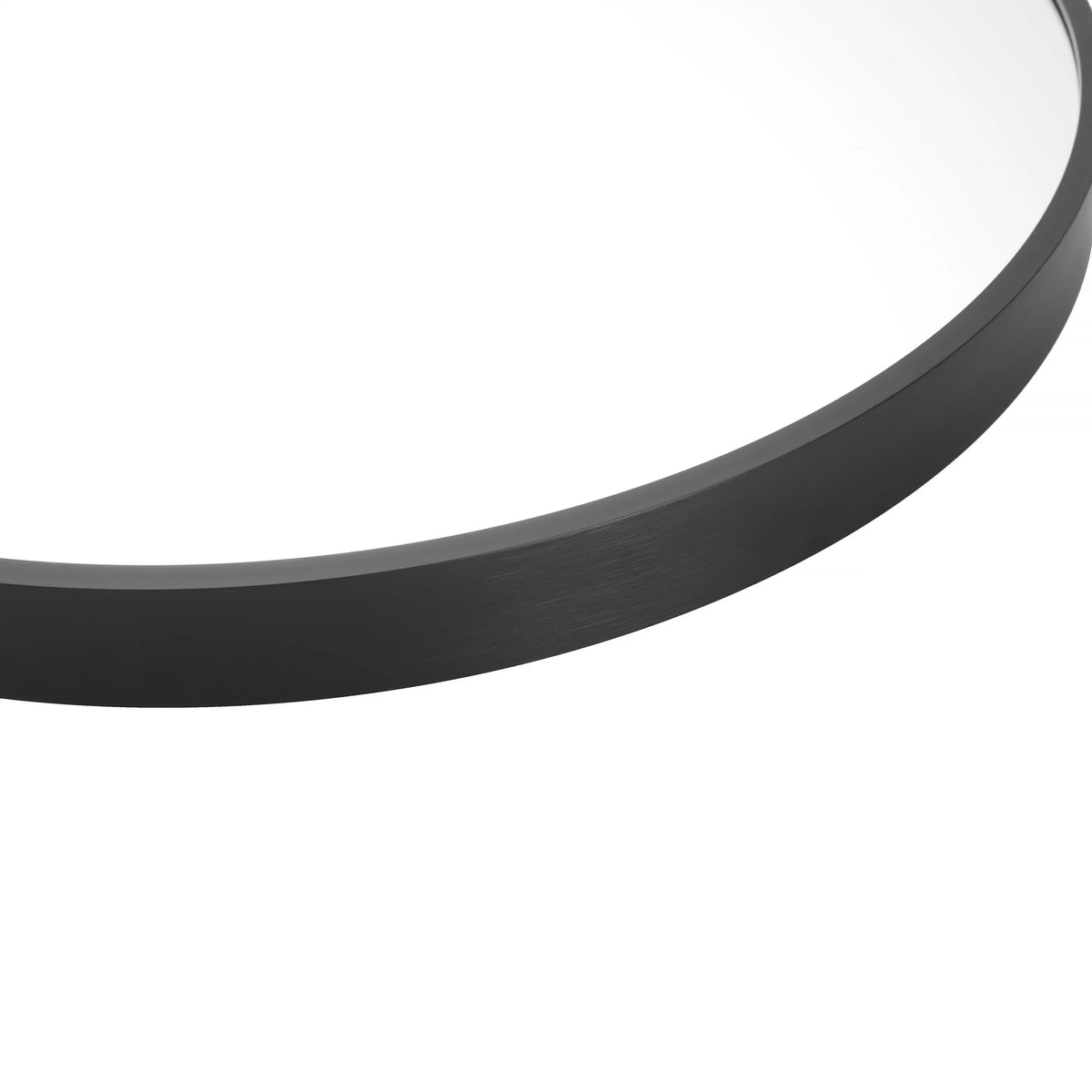 Round Aluminum Wall Mirror With Decorative Metal Frame