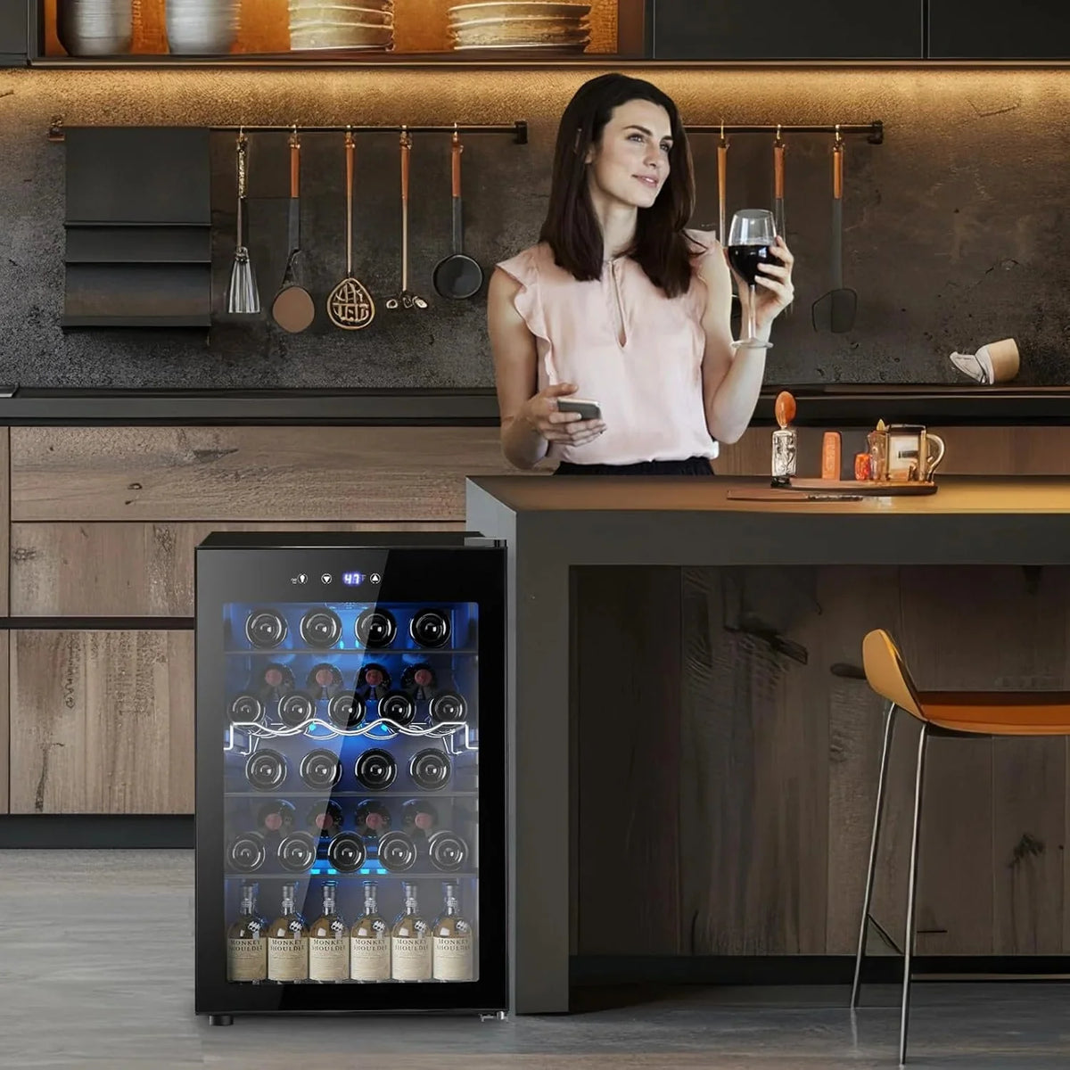 Electactic 3.2 Cu Ft 130 Can Beverage Refrigerator Cooler, Black, 19.29 x 17.32 x 30.79 inches - JC-90