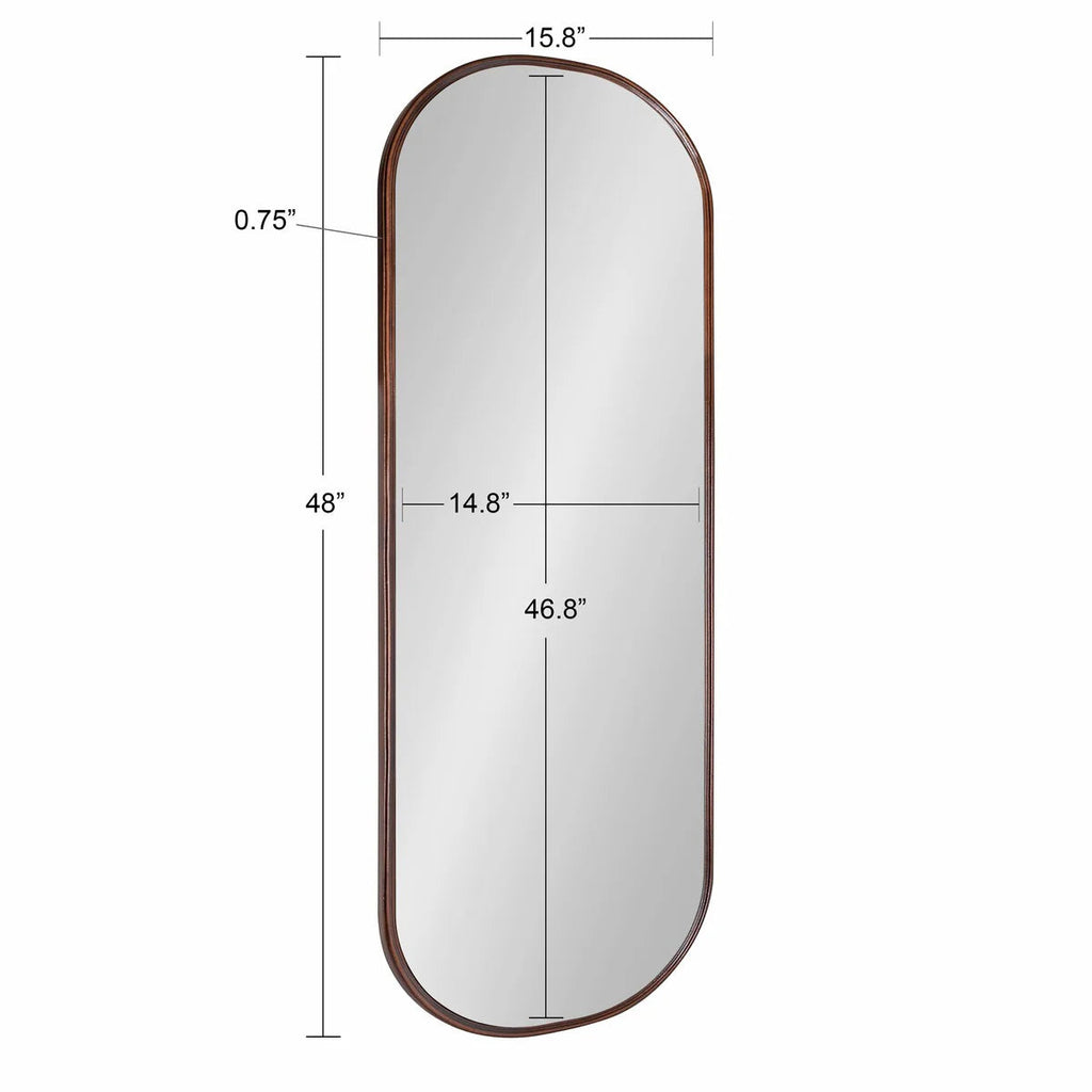 Capsule Framed Wall Mirror, 16x48, 18x24, 22x34, 24x36, Black, Bronze, Gold, Gray, Silver, Antique-Bronze