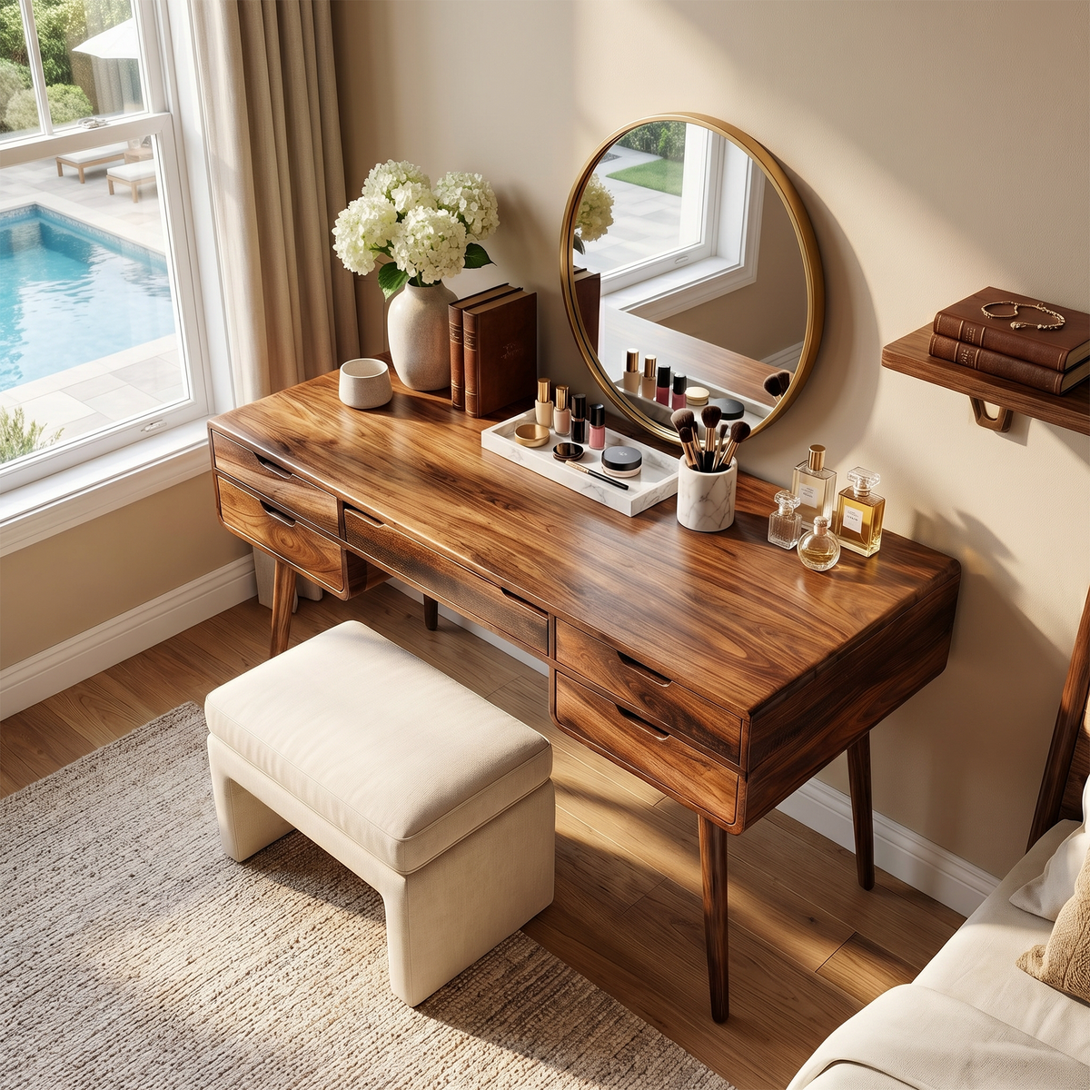 Classic Makeup Vanity Desk Dressing Room Beauty Area Personal Space