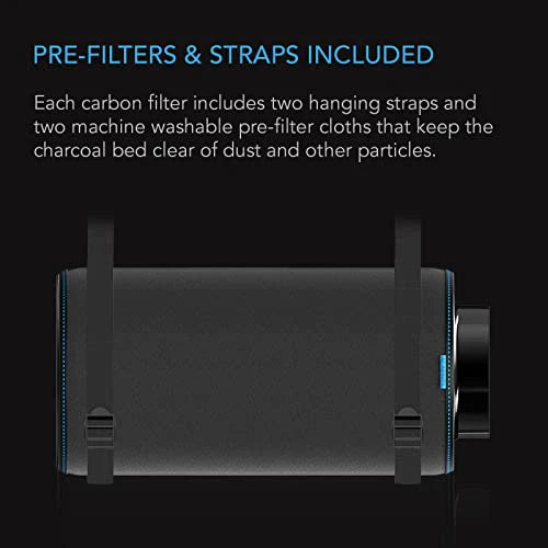 AC Infinity Air Carbon Filter 12in Duct Opening, 28in Length - Australian Virgin Charcoal