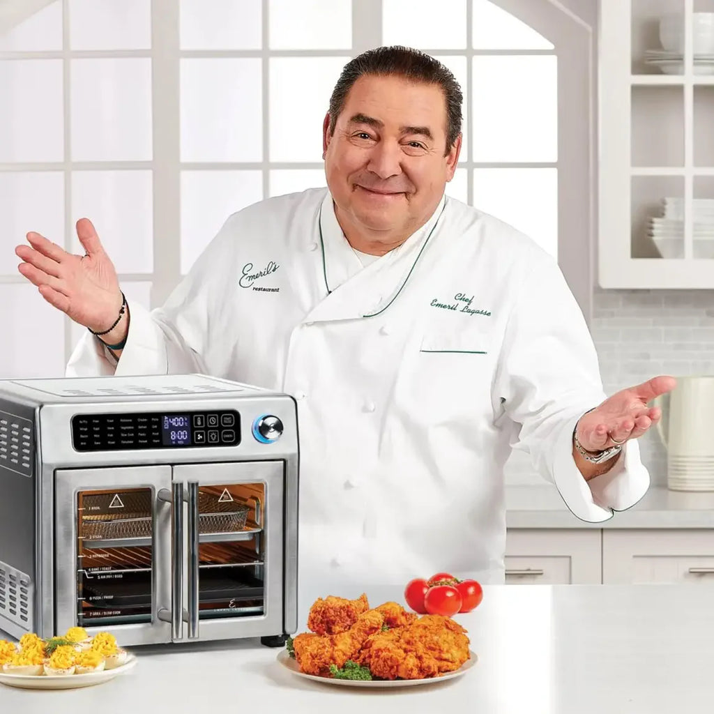 Emeril Lagasse 26 Quart Extra Large Air Fryer Convection Toaster Oven With French Doors - Stainless Steel