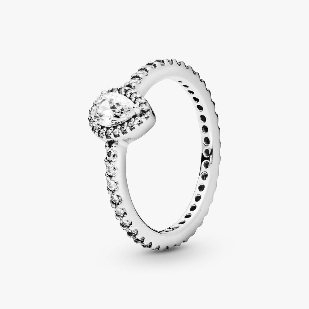 FINAL SALE - Classic Teardrop Halo Ring