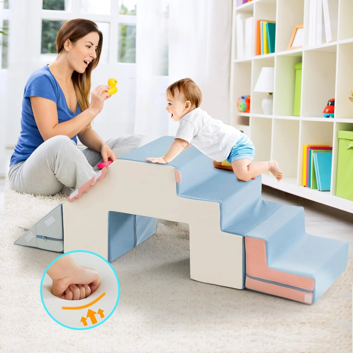 Asweets 4 In 1 Toddler Foam Climbing Blocks, 20 x 10 x 20 Inches - AFPG-1