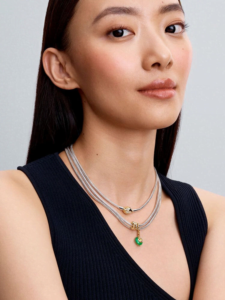 Snake Green Murano Glass Dangle Charm