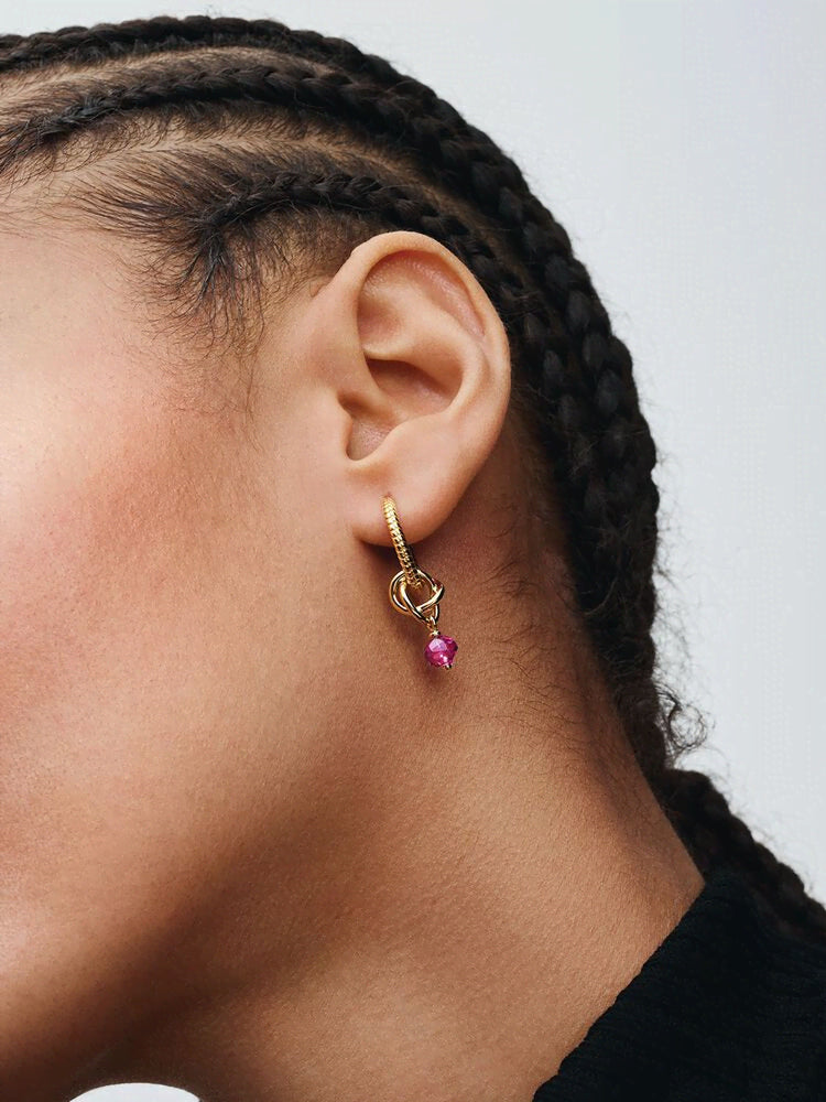 Faceted Pink Eternity Circle Dangle Charm
