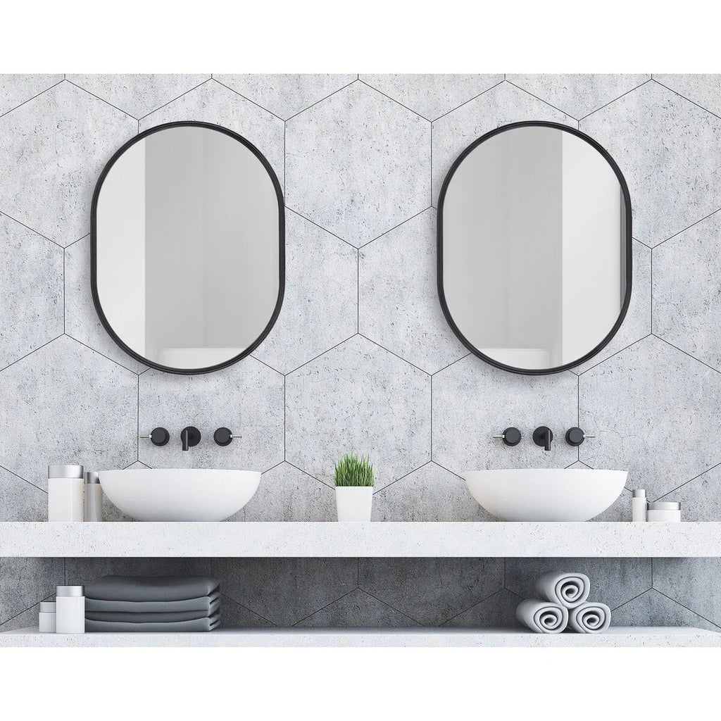 Capsule Framed Wall Mirror, 16x48, 18x24, 22x34, 24x36, Black, Bronze, Gold, Gray, Silver, Antique-Bronze