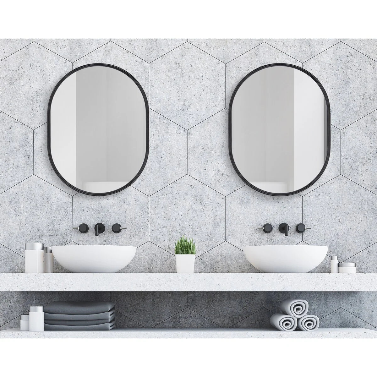 Capsule Framed Wall Mirror, 16x48, 18x24, 22x34, 24x36, Black, Bronze, Gold, Gray, Silver, Antique-Bronze