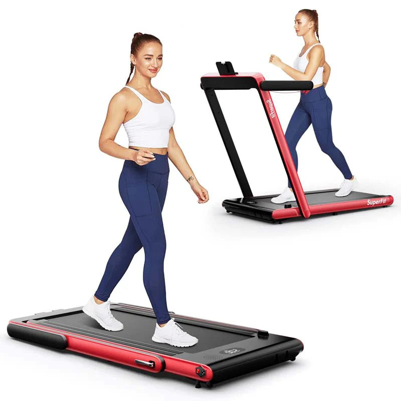 GYMAX 2-in-1 Folding Under Desk Treadmill With Speaker, App And Remote Control - 2.5HP