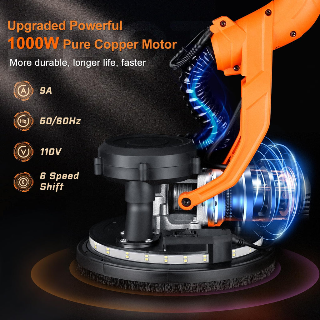 Drywall Sander With Vacuum And LED Light - 1000W