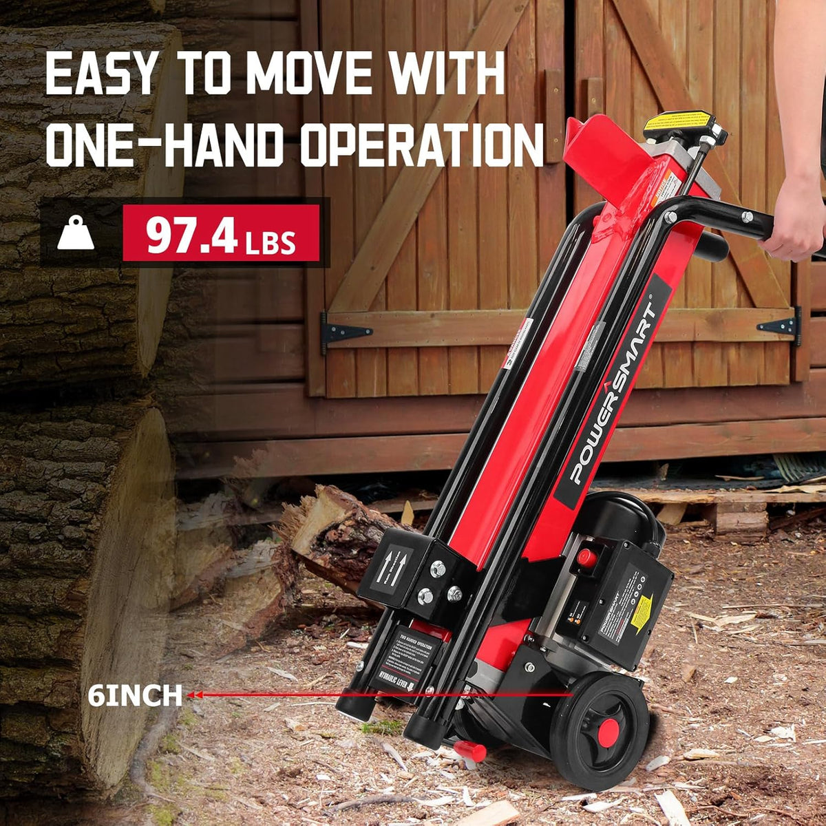 PowerSmart Electric Hydraulic Log Splitter 7-Ton, 15 Amp - DB6407