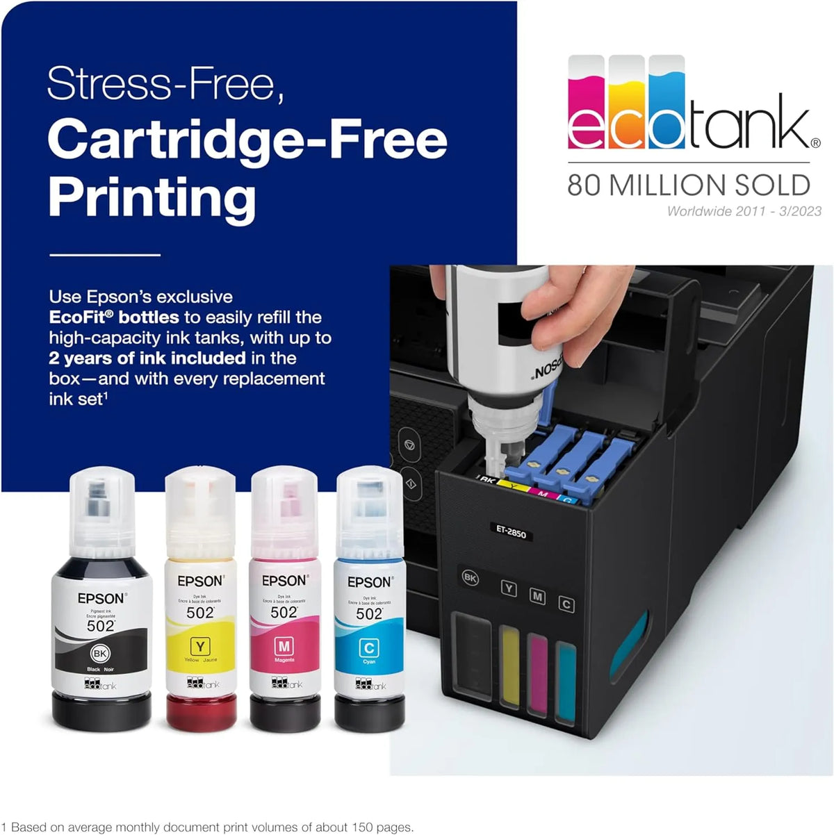 Epson EcoTank ET-4800 Wireless All-in-One Inkjet Printer, White - ET-4800