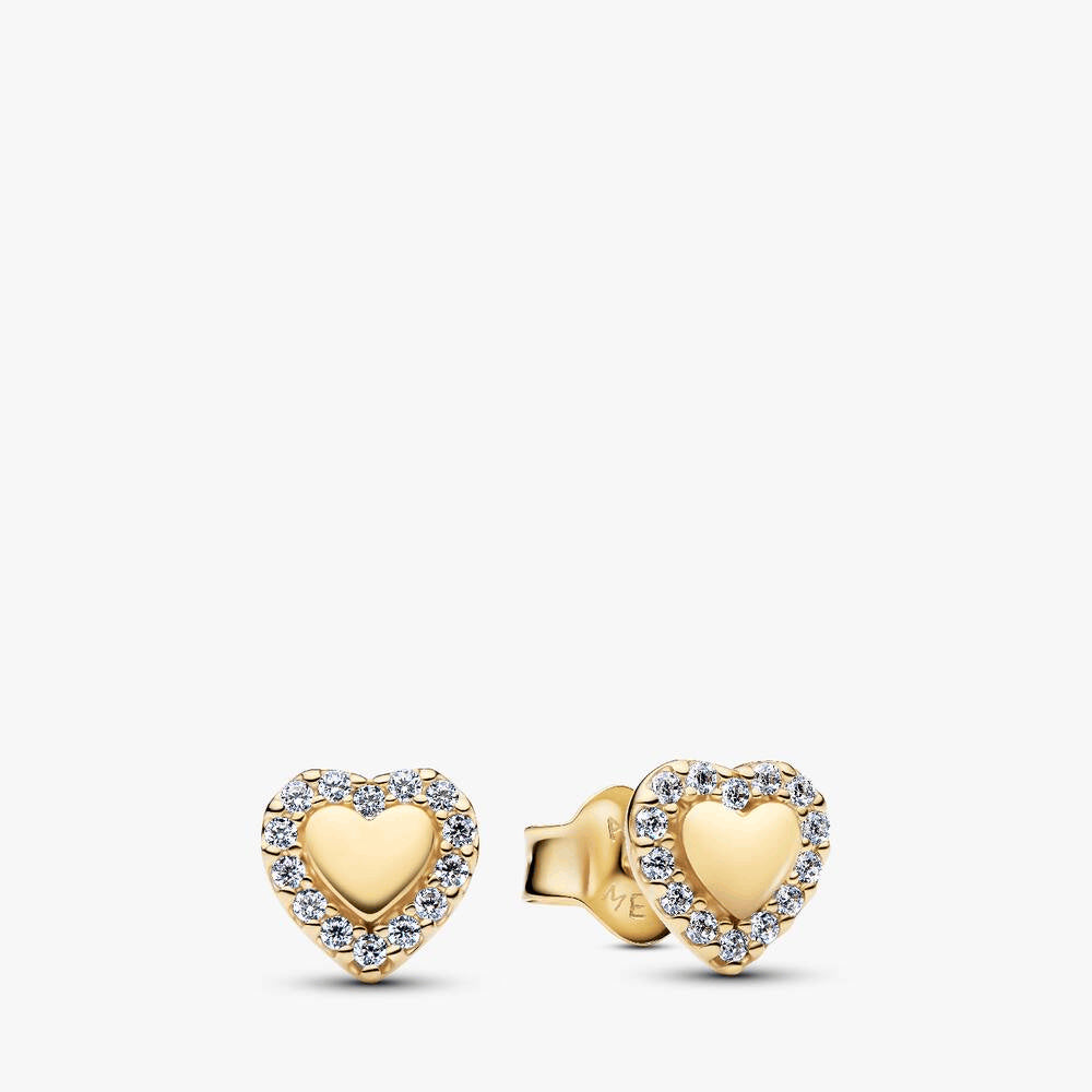 Heart Halo Stud Earrings
