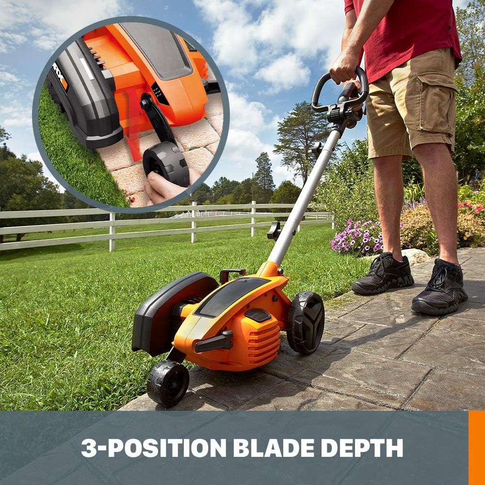 WORX Electric Lawn Edger & Trencher, 12 Amp, 7.5 Inch, Orange And Black - WG896