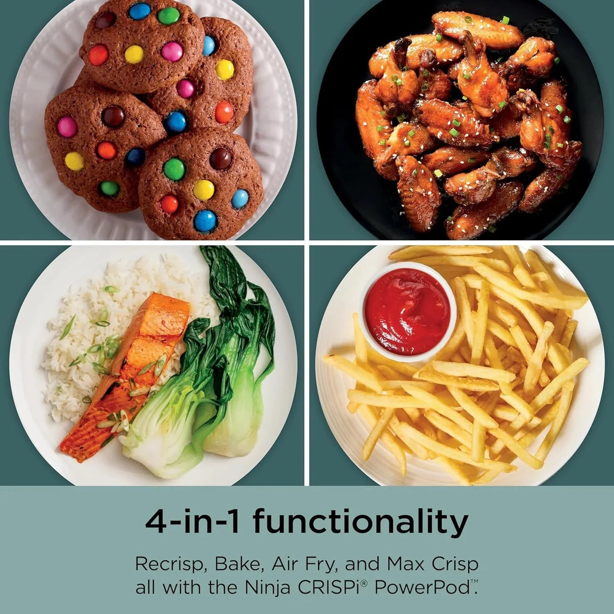 Ninja Crispi 4-in-1 Portable Glass Air Fryer Cooking System, 1500W, 4 QT And 6-Cup Containers