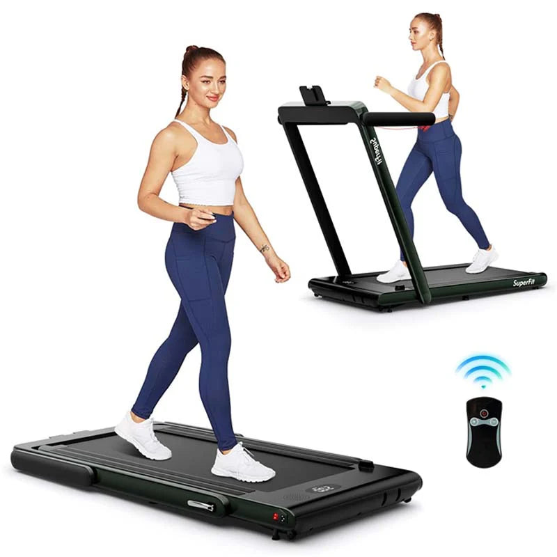 GYMAX 2-in-1 Folding Under Desk Treadmill With Speaker, App And Remote Control - 2.5HP