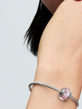 Encircled Pink Murano Glass Charm