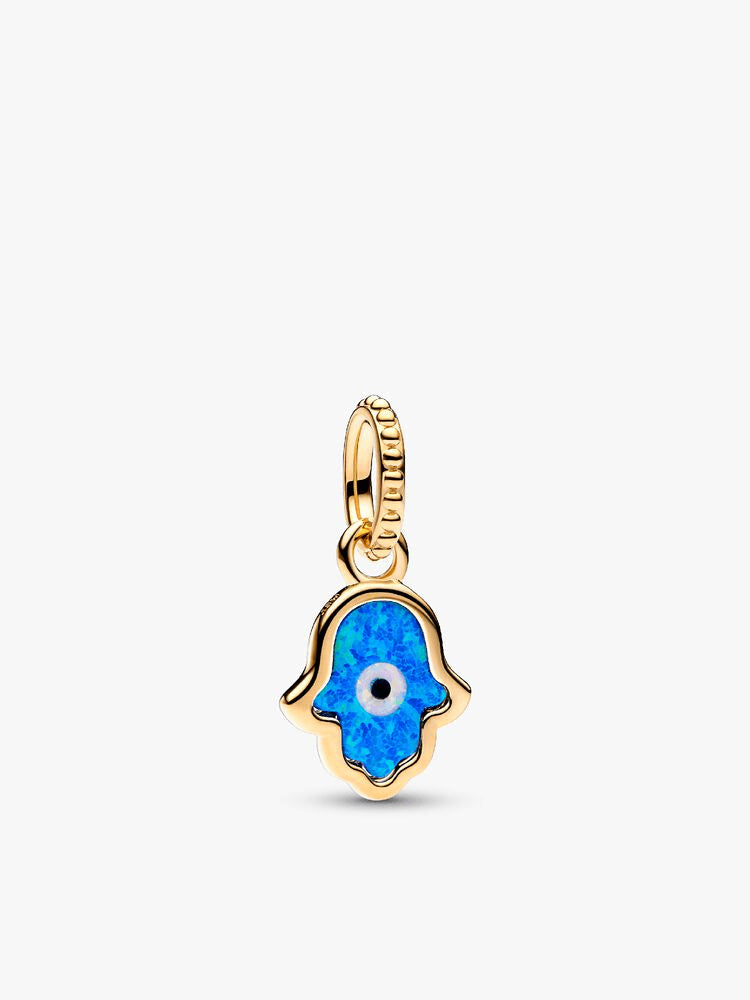 Opalescent Blue Hamsa Hand Dangle Charm